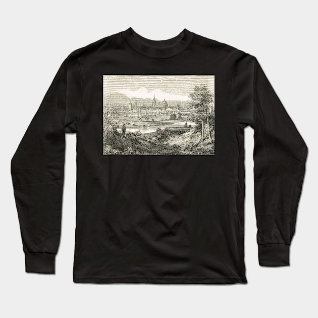 Oxford, city of dreaming spires, England, seen from the Abingdon Road, 19th century scene Long Sleeve T-Shirt by artfromthepast